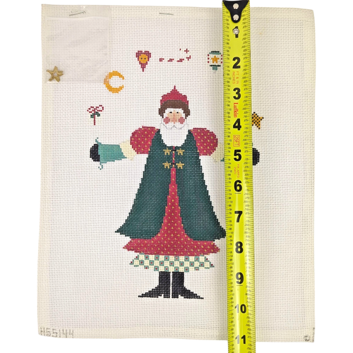 Juggling Santa Handpainted Folk Art Needlepoint Canvas w/Charm | Pat Thode HTF - Picture 3 of 6