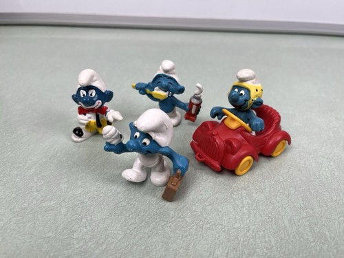 Vintage Smurf Lot PVC Figures Peyo Germany 60s 70s 80s RARE Schleigh Hong Kong - Picture 7 of 20