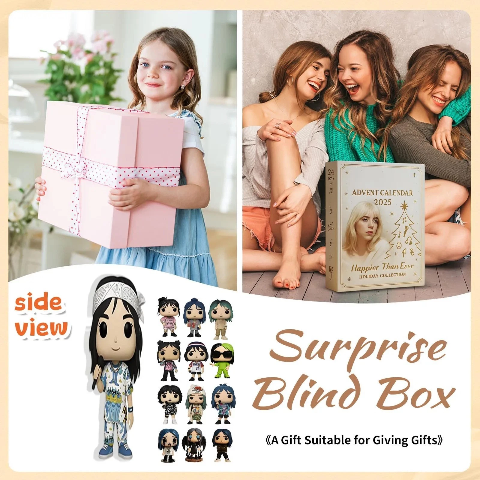 Christmas 2D Acrylic Advent Calendar 24PCS Countdown Calendar Blind Box Home Decor Gift For