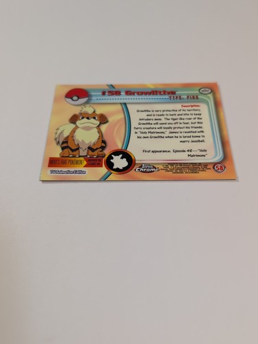 Growlithe #58 Topps Chrome - 2000 TV Animation Pokémon Card LP - Picture 20 of 24