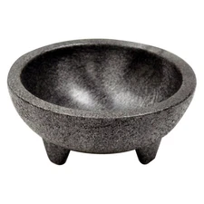 Molcajete Salsa Bowls 4 Ounce Black Plastic Serving Dish Set 4 PCS
