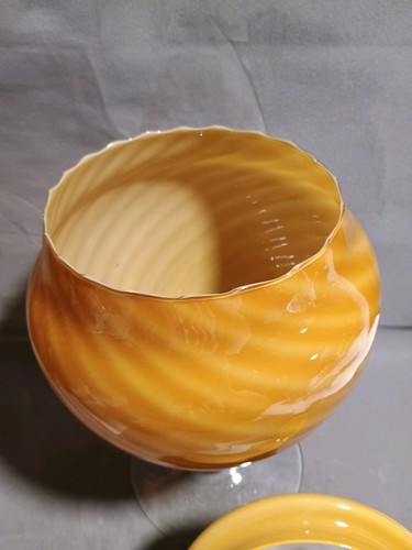 Rare Vintage EMPOLI Butterscotch Optic Swirl Circus Tent Apothecary Jar 15" MCM - Bild 9 von 14