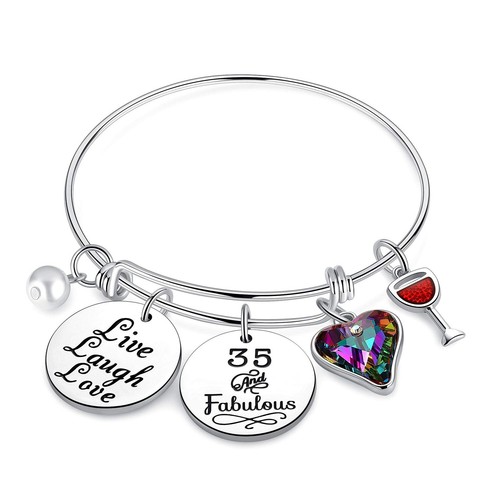 35th Birthday Gifts for Women Friend, Birthday Bracelets Jewelry 35 yr Old Birth
