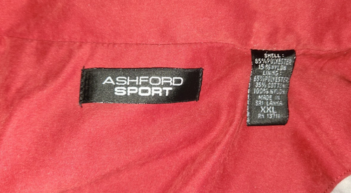 Men's VTG Ashford Sport Track Running Jacket Size XXL Grey Red Zip Up - Picture 4 of 7