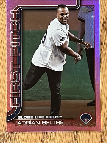 2025 Topps Series 1: ADRIAN BELTRE-First Pitch PINK FOIL #FP-8: Texas Rangers