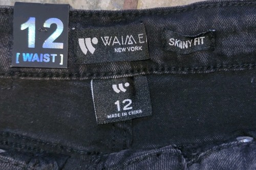 Waimea Skinny Fit Moto Jeans Boys Size 12 Distressed NEW - Picture 2 of 4