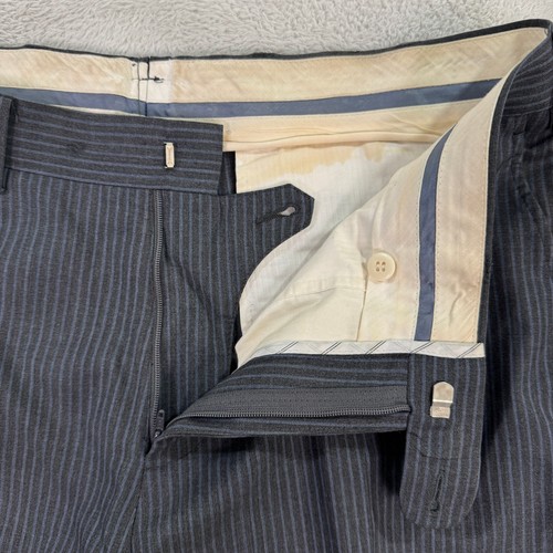 SUITSUPPLY Hombres 36R Carbón Rayas Lana 3 Piezas Traje Chaleco Pantalones 32x29 Preppy - Imagen 17 de 22