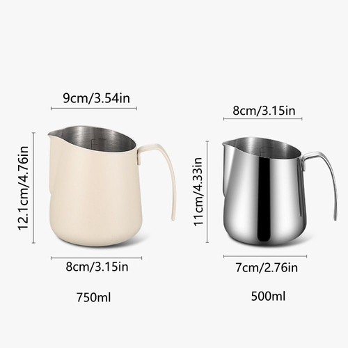Stainless Steel Coffee Milk Frothing Pitcher With Scale Espresso Steaming US - Picture 2 of 18