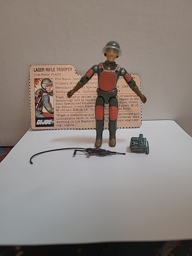 1982 GI Joe FLASH Hasbro 100% komplett, gerader Arm, hochwertige Karteikarte
