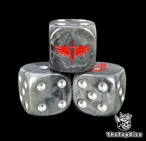 Black raven angels for grimdark sci fi tabletop wargames D6 fast war dice - Picture 3 of 5