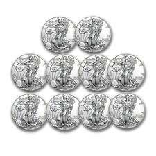 1 oz American Silver Eagle BU (Random Year) - Lot of 10