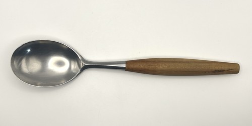 Dansk Fjord Stainless Steel Teak Handled Serving Spoon Made in Germany - Picture 7 of 9