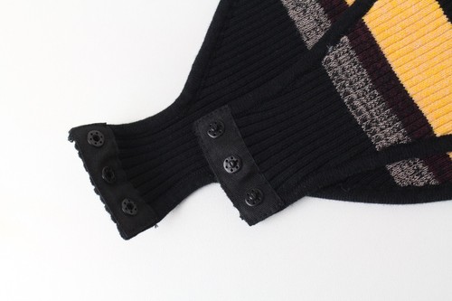 MAISON SCOTCH Womens Top L Cotton Blend Black Grey Orange Striped Straps * - Picture 7 of 8