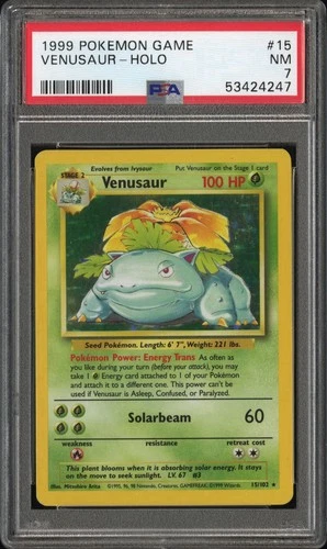 1999 Pokemon Venusaur PSA 7 - Holo - Foil - Card