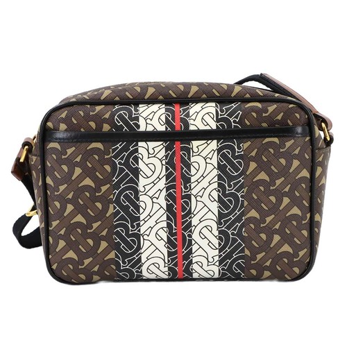 BURBERRY TB Monogram Stripe Schultertasche PVC Leder braun 8021661 90279224 - Bild 3 von 10