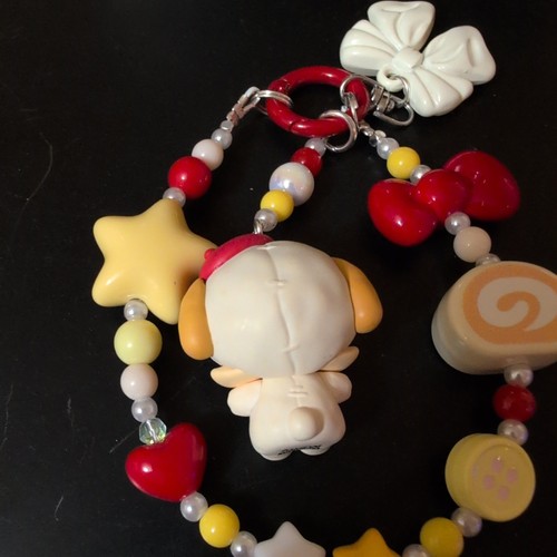 New Authentic Pop Mart Molly Pajamas Party Dog Keychain Phone Charm Handmade - Zdjęcie 5 z 9