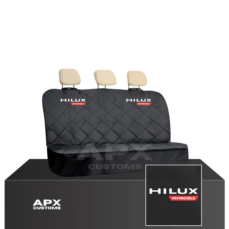 FOR TOYOTA HILUX INVINCIBLE - FRONT + QUILTED REAR WATERPROOF SEAT COVERS - SET - Image 3 of 3