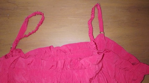 Sussan  Womens Red Tiered Cotton Blend Ruffle Strappy Dress Size 12 EUC - Picture 5 of 7