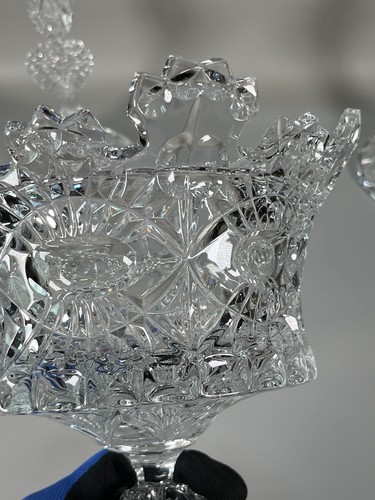 Godinger Royalty Crystal 10 1/2" Pedestal Bowl + Par Juego de Candelabros 9" - Imagen 10 de 24