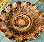 Fenton Carnival Glass Iridescent Blue Amythyst Bowl