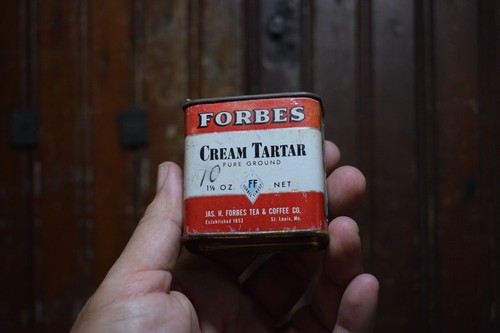 FORBES SPICE VINTAGE AÑOS 30 ST. LOUIS MISSOURI VACÍO METAL LATA CREMA TÁRTARO VACÍO - Imagen 5 de 19