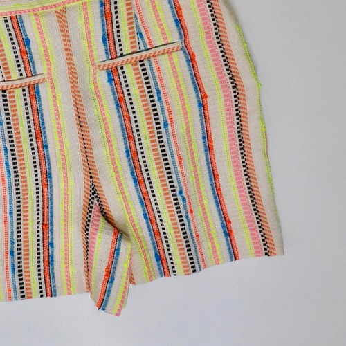¡¡NUEVO CON ETIQUETAS!! Pantalones Cortos BODEN Texturizados Rayas Neón Coloridos Bolsillos Lino Talla 8 - Imagen 10 de 18
