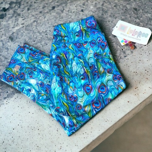 Leggings donna LuLaRoe taglia XS giada atletica Capris Activewear blu pavone NUOVO - Foto 3 di 10