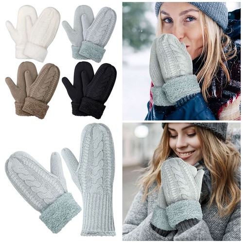 Women's Winter Gloves Warm Lining Cozy Wool Knit Thick Gloves Mittens Windproof - Bild 5 von 19