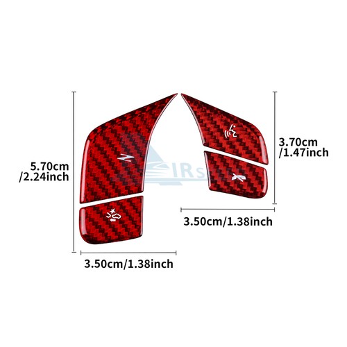 Hard Red Carbon Fiber Steering Wheel Voice Button Cover For Corvette C8 2024-25 - Bild 2 von 10