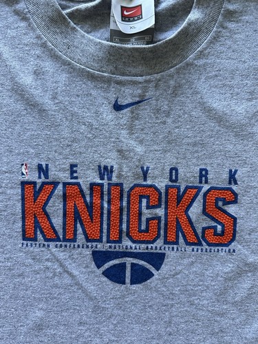 Vintage New York Knicks Nike T-Shirt Center Swoosh grau NBA Herren XL 90s Y2K - Bild 2 von 8