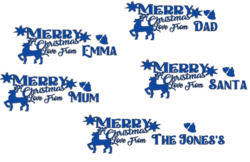 CALCOMANÍAS DE VINILO NOMBRE PERSONALIZADO NAVIDAD PEGATINAS TARJETAS REGALO BOLSAS ETIQUETA REGALO x5 - Imagen 5 de 7