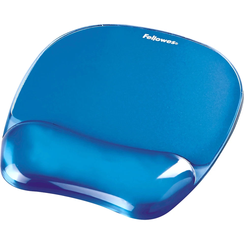 Fellowes 7.94" x 9.25" Gel Crystals Blue Mouse Pad With Wrist Rest - Image 2 of 4