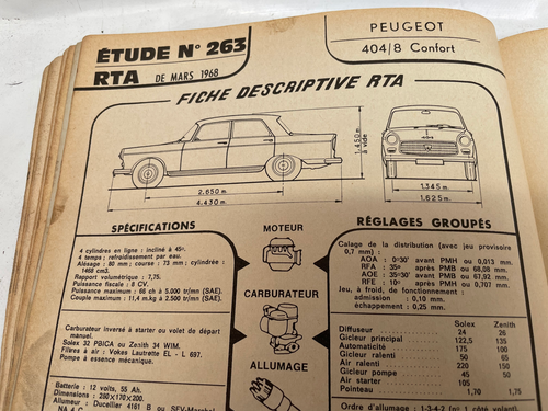 Peugeot 404 /8 Comfort (und XC6) - Zeitschrift Automobile Technique 263 - Bild 2 von 3