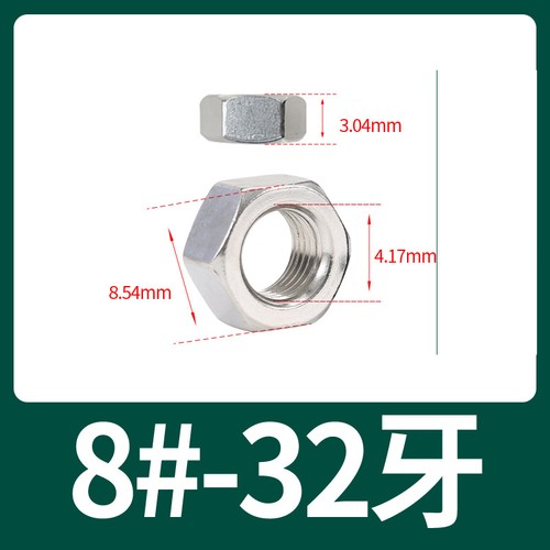 Tuercas hexagonales de acero inoxidable 2# 4# 6# 8# 10# a 3/4" UNC UNF BSW A2 tuerca hexagonal completa - Imagen 19 de 40