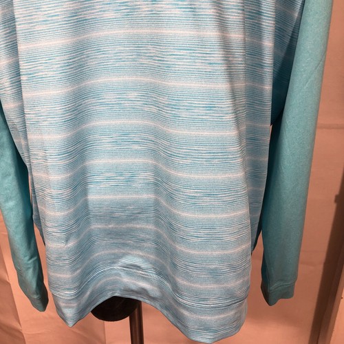 Johnnie-O Performance BERT XL Herren gestreift 1/4 Reißverschluss Langarm Baja blau Neu mit Etikett - Bild 5 von 11