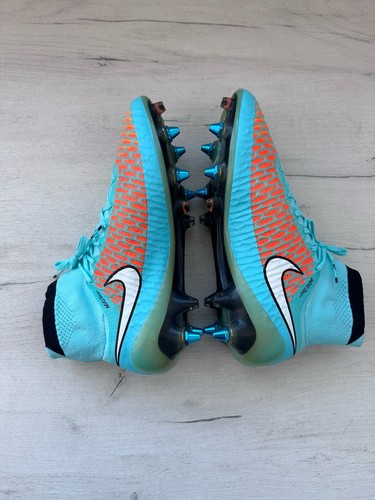Crampons de football Nike Magista Obra ACC bleu jaune orange Elite US8,5 - Photo 4 sur 15