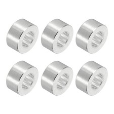 6Pcs Aluminum Spacer, 3/8"OD x 3/16"ID x 3/16"Length Round Spacer, Silver Tone