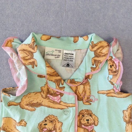 Peter Alexander Baby Girl Pyjama Set Size 000 Cavoodle Print Top & Bloomers NWT - Picture 4 of 14