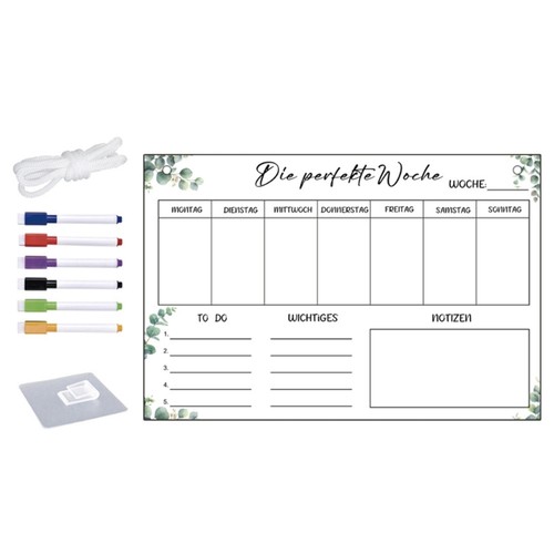 Erasable Clear Acrylic Weekly Planner Calendar Wall Mounted Bulletin Board - Picture 3 of 10