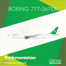 PHX11890 1:400 Phoenix Model Turkmenistan Airlines B777-300LR Reg #EZ-A781