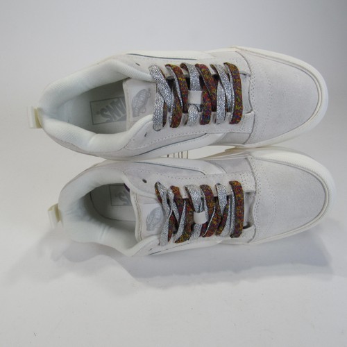 Vans Old Skool Platform Shoes Womens Size 8 White Suede Leather Skate Sneakers - Picture 13 of 16