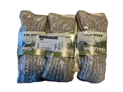 Fox River Outdoor Heavyweight  HW Crew Hike/Trek wool XL Pack Of 3pairs - Picture 1 of 4