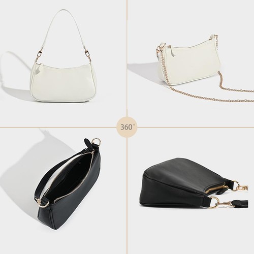 Shoulder Bag for Women PU Leather Shoulder Purse with 2 Removable Straps Hobo... - Picture 3 of 7