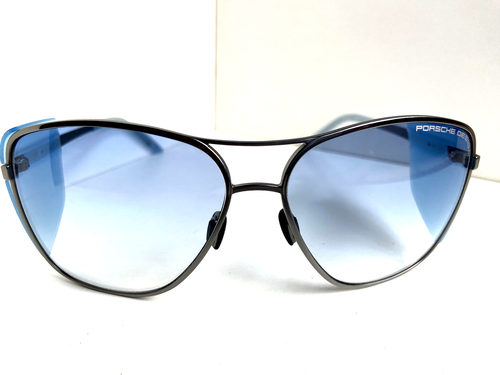 Gafas de sol azules para hombre y mujer Porsche Design P 8600 C titanio plateado de gran tamaño - Imagen 5 de 5