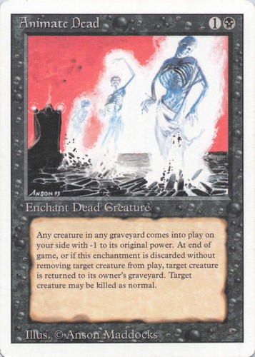 MTG Magic: Revised Edition (3ED): Animate Dead - LP - Picture 1 of 2