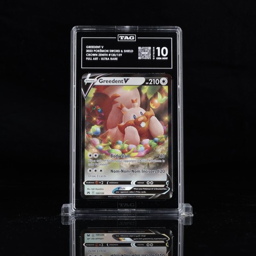 Greedent V 2023 Pokemon Crown Zenith #120/159 Full Art Holo | TAG Gem Mint 10 - Picture 1 of 2