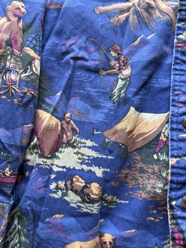 Camisa Ralph Lauren Chaps Para Hombre Grande De Colección Años 90 Botón Delantero Estampado Salvaje - Imagen 10 de 22