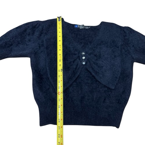 Vtg 90s Y2K Angora Sweater Black Women's Small Whimsigoth Witchy Romanticgoth - Picture 7 of 7