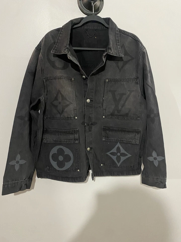 Chaqueta de mezclilla Louis Vuitton gigante con monograma de algodón negra X-LARGE  Foto 2 de 4