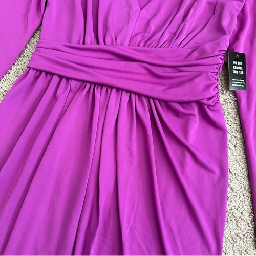 Express Dress Womens Size S Asymmetrical Cinched Purple Magenta - Picture 8 of 10